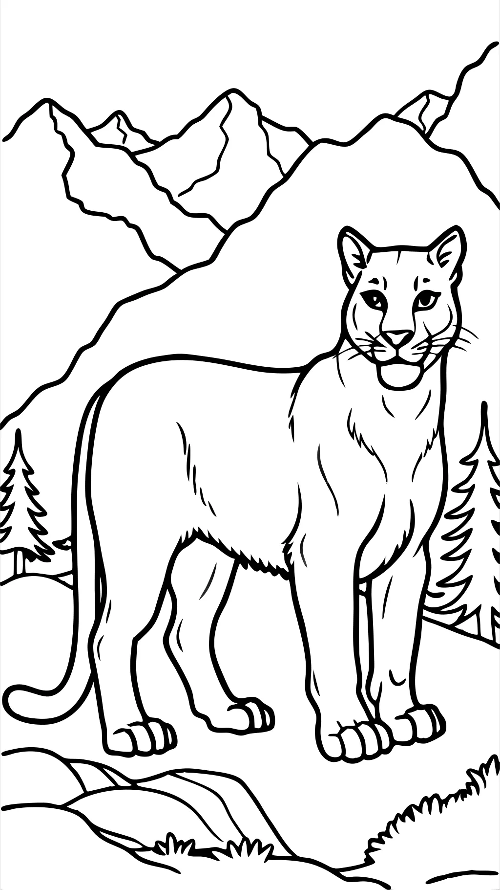 easy coloring page a color picture of mountain lions